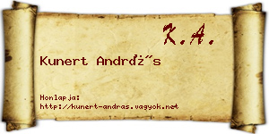 Kunert András névjegykártya
